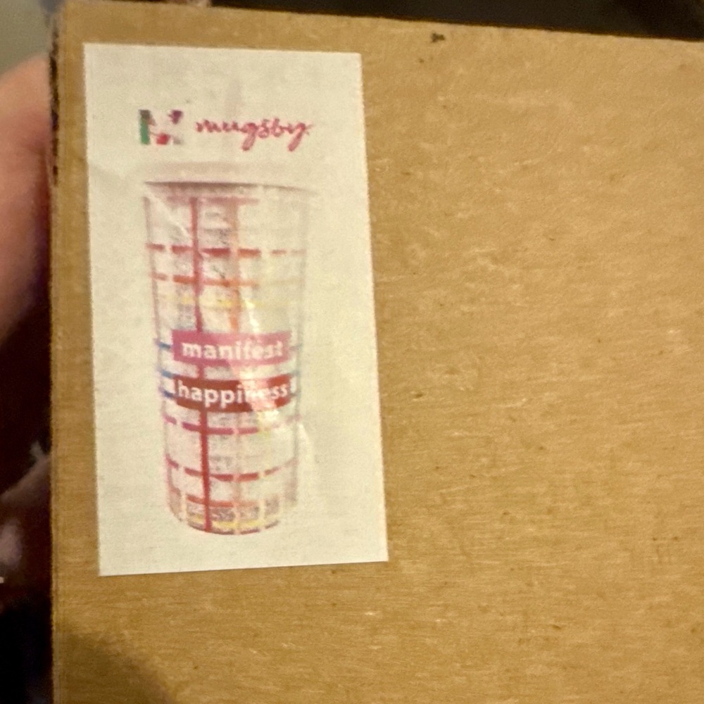 Manifest Happiness Tumbler Pink Glitter Straw Cup NIB Giftable - Picture 3 of 5
